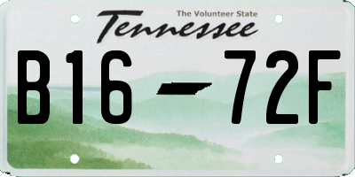 TN license plate B1672F