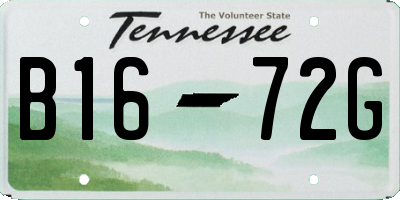 TN license plate B1672G