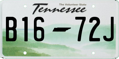 TN license plate B1672J