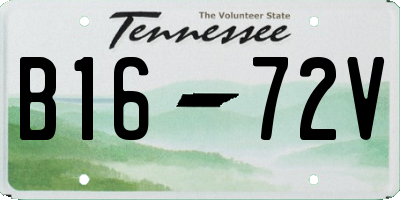 TN license plate B1672V