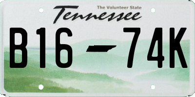 TN license plate B1674K