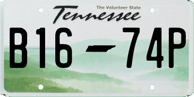 TN license plate B1674P