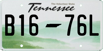 TN license plate B1676L