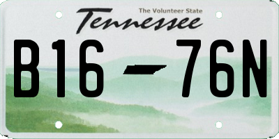 TN license plate B1676N