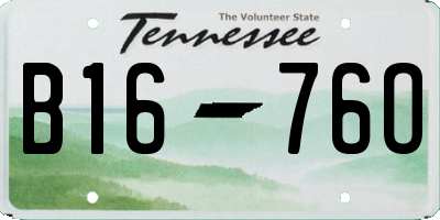 TN license plate B1676O