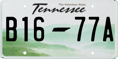 TN license plate B1677A