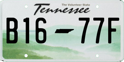 TN license plate B1677F