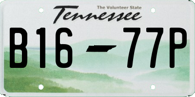TN license plate B1677P