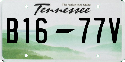 TN license plate B1677V