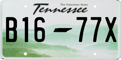 TN license plate B1677X