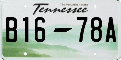 TN license plate B1678A