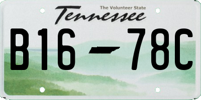 TN license plate B1678C