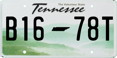TN license plate B1678T