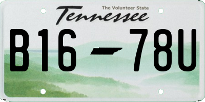 TN license plate B1678U