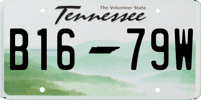 TN license plate B1679W