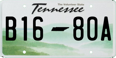 TN license plate B1680A
