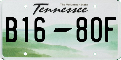 TN license plate B1680F