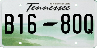 TN license plate B1680Q