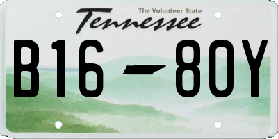 TN license plate B1680Y