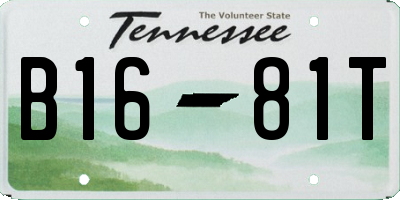 TN license plate B1681T