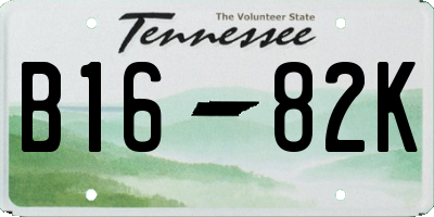 TN license plate B1682K
