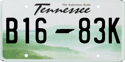 TN license plate B1683K
