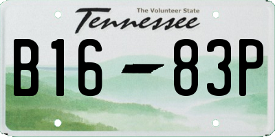 TN license plate B1683P