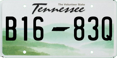 TN license plate B1683Q