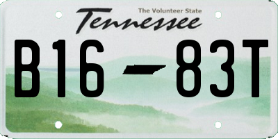 TN license plate B1683T