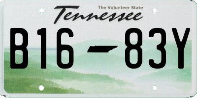 TN license plate B1683Y