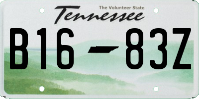 TN license plate B1683Z