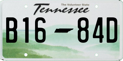 TN license plate B1684D