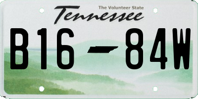 TN license plate B1684W