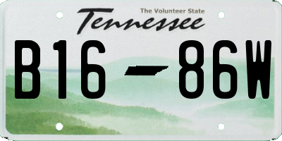 TN license plate B1686W