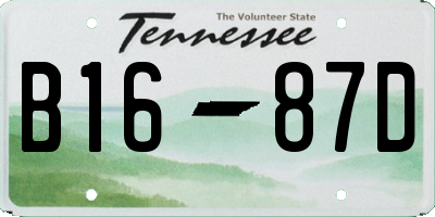 TN license plate B1687D