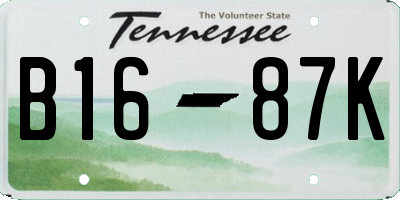 TN license plate B1687K