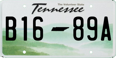 TN license plate B1689A