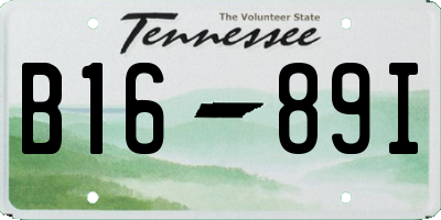 TN license plate B1689I