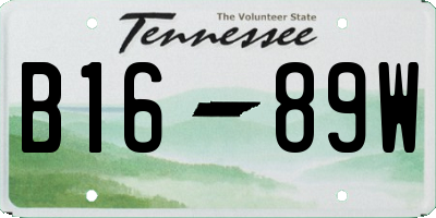 TN license plate B1689W