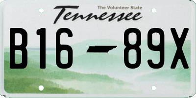 TN license plate B1689X