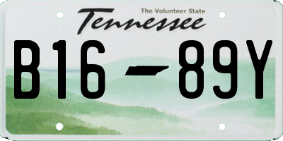TN license plate B1689Y