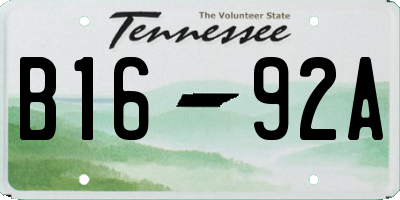 TN license plate B1692A
