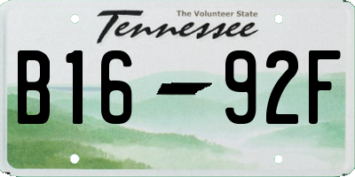 TN license plate B1692F