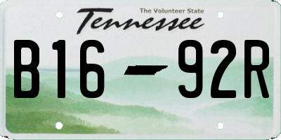 TN license plate B1692R