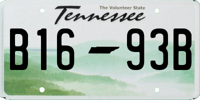 TN license plate B1693B