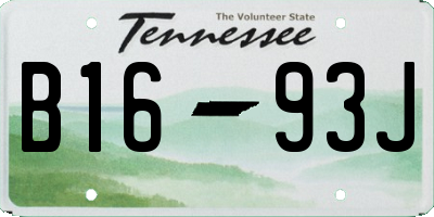 TN license plate B1693J