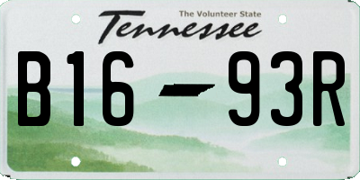 TN license plate B1693R