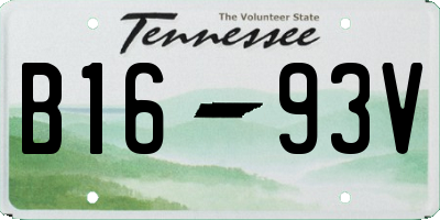 TN license plate B1693V