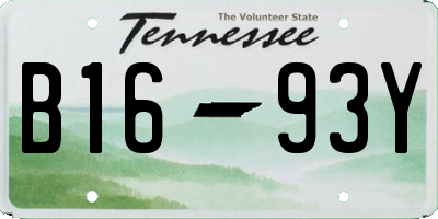 TN license plate B1693Y