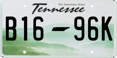 TN license plate B1696K